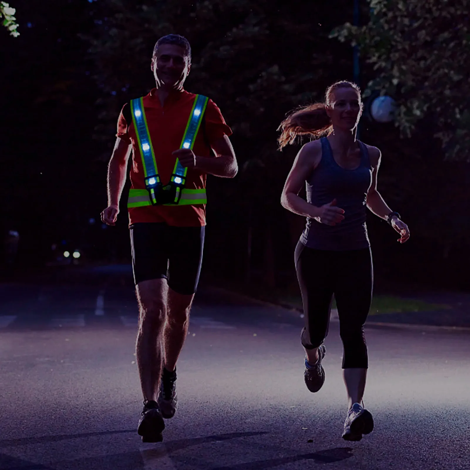 Reflective Vest USB Charging LED Luminous Safety Harness For Night Running