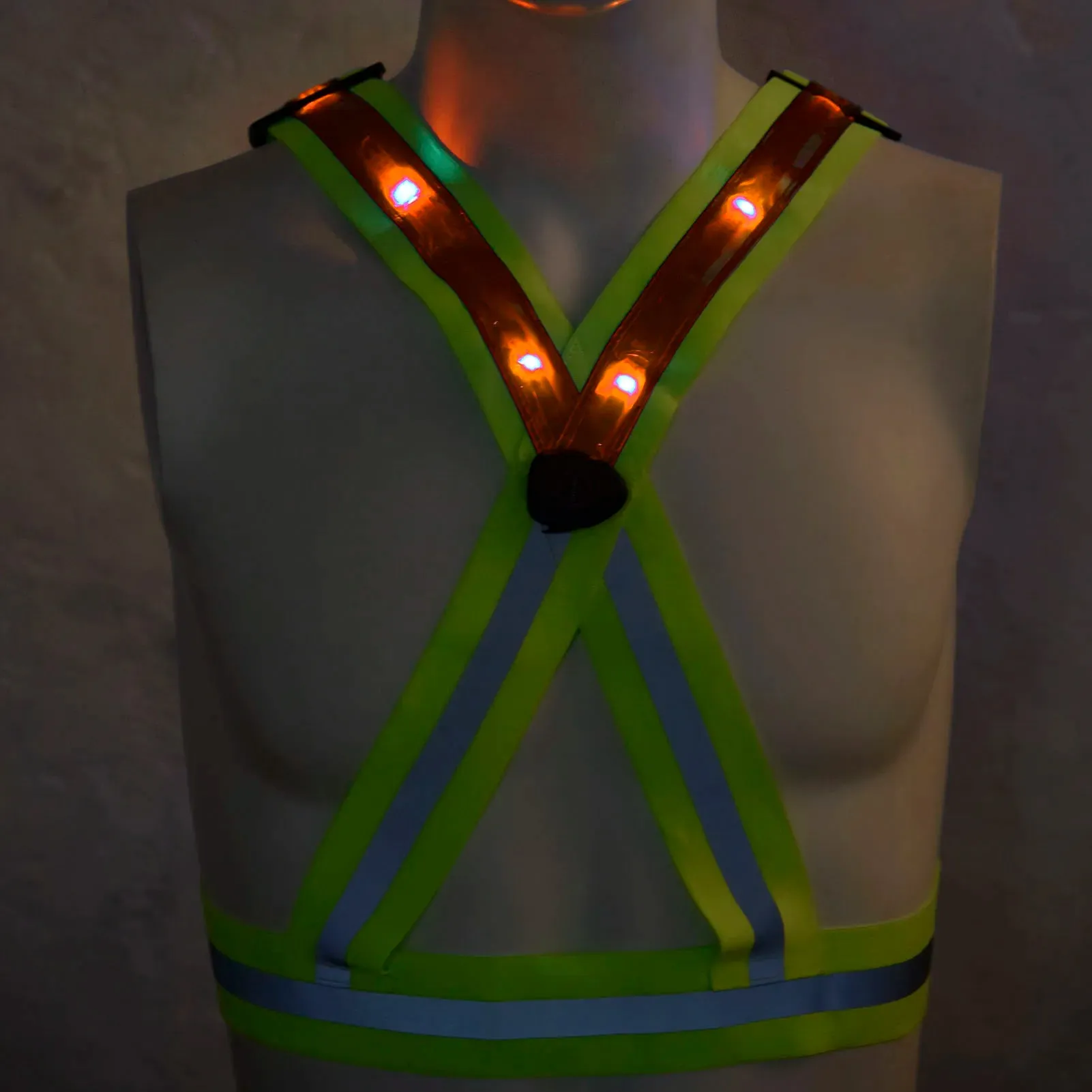 Reflective Vest USB Charging LED Luminous Safety Harness For Night Running