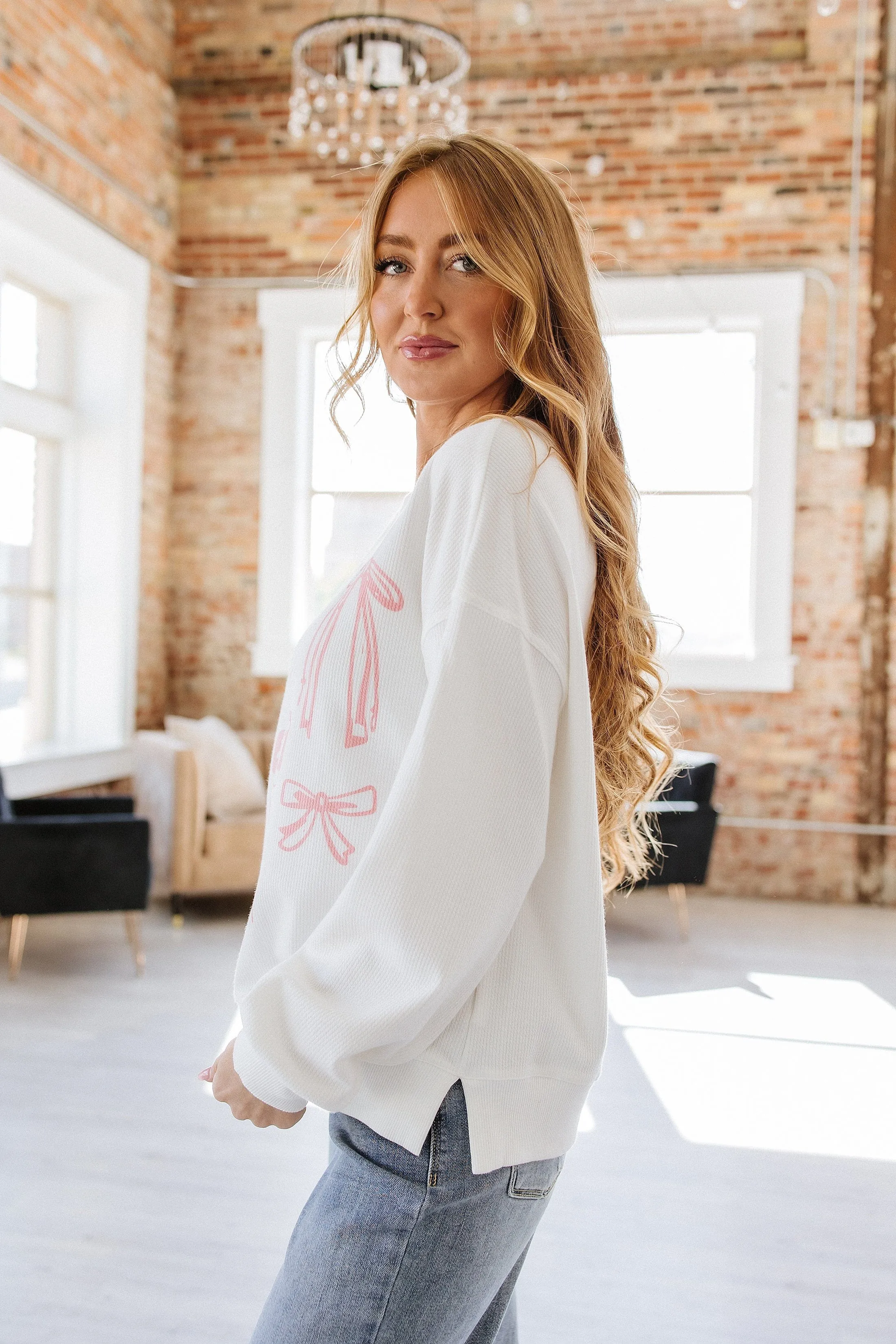 Shelly Bowknot Graphic Sweater | DROPSHIP