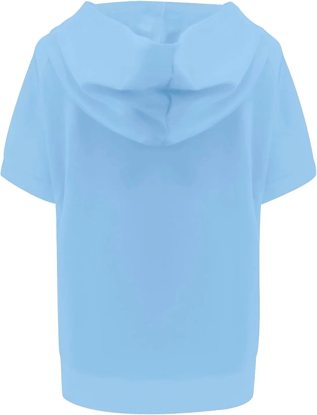 Short Sleeve Sweatshirt Women Oversized Half Zip Hoodies Casual Pullover Tops