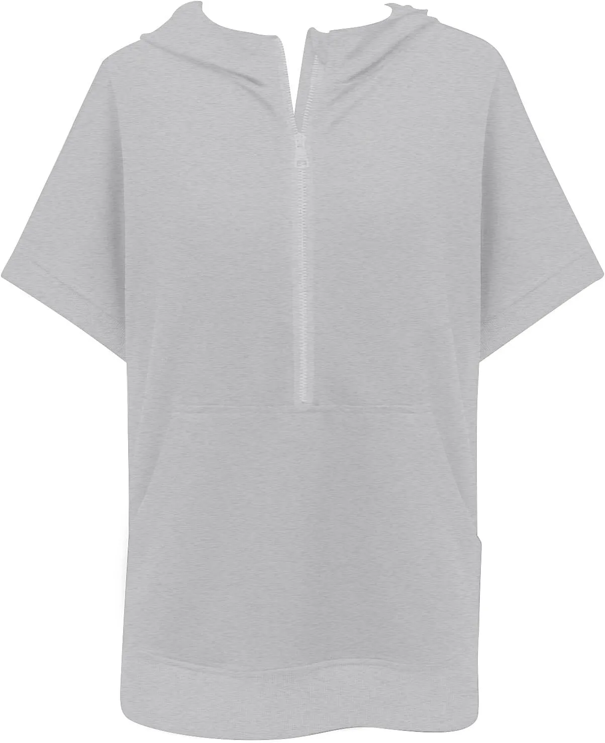 Short Sleeve Sweatshirt Women Oversized Half Zip Hoodies Casual Pullover Tops