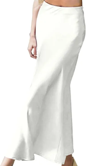 Sleek & Sexy Pure Color Bodycon Midi Skirt for Women Versatile High Waist Pencil Skirt Skirt Topper