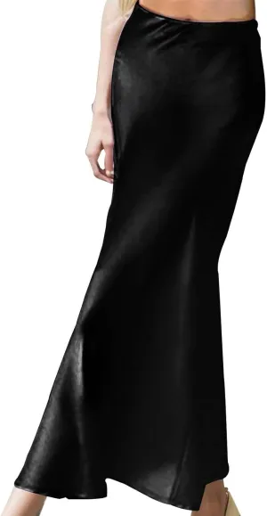 Sleek & Sexy Pure Color Bodycon Midi Skirt for Women Versatile High Waist Pencil Skirt Skirt Topper