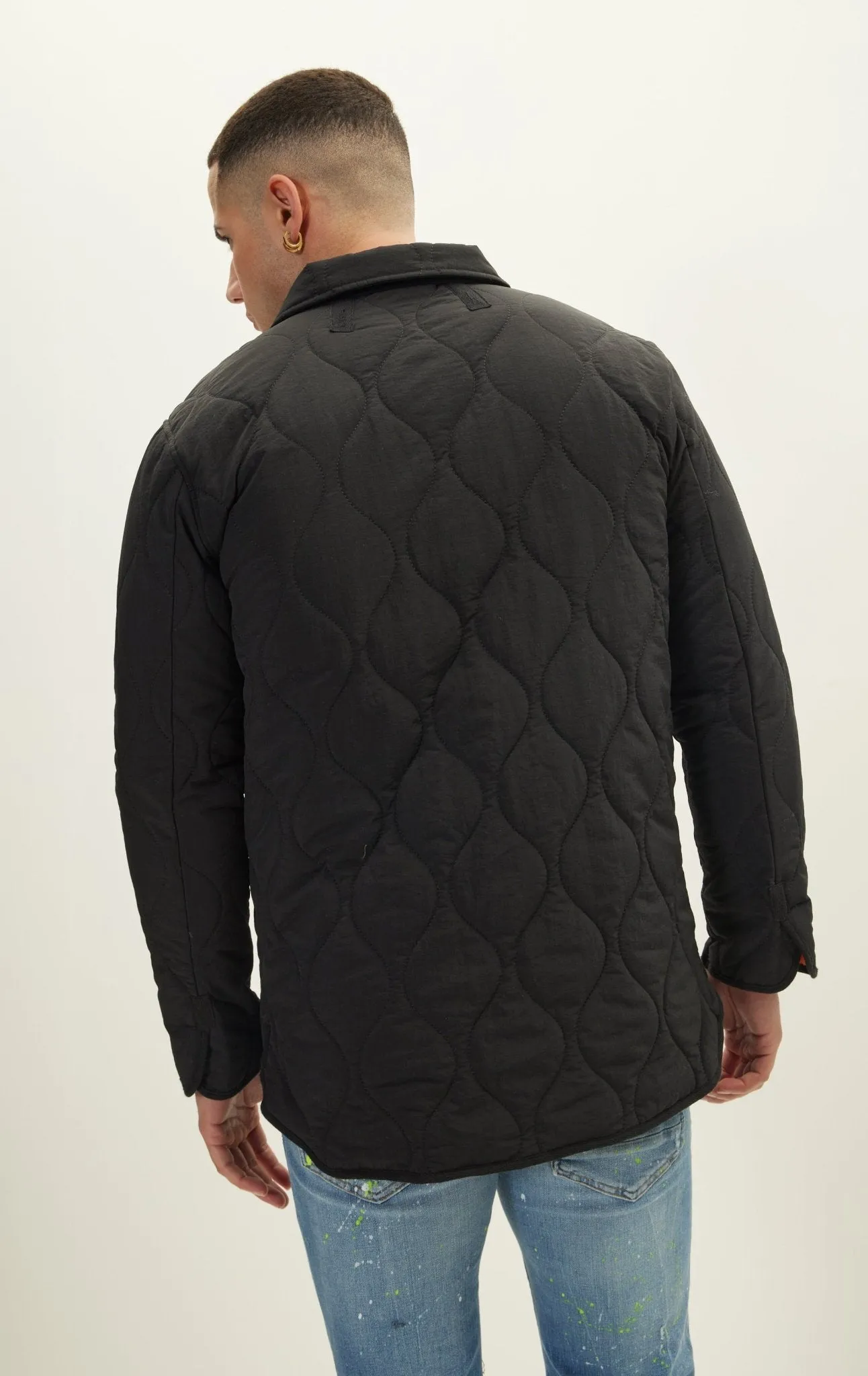 Snap Button Closure Autumn Coat - Black