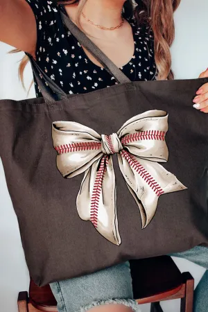 Stitches Baseball Coquette Canvas Jumbo Tote