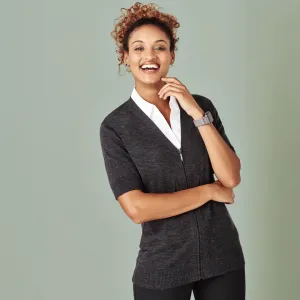 The Zip Front Cardigan | Short Sleeve | Ladies