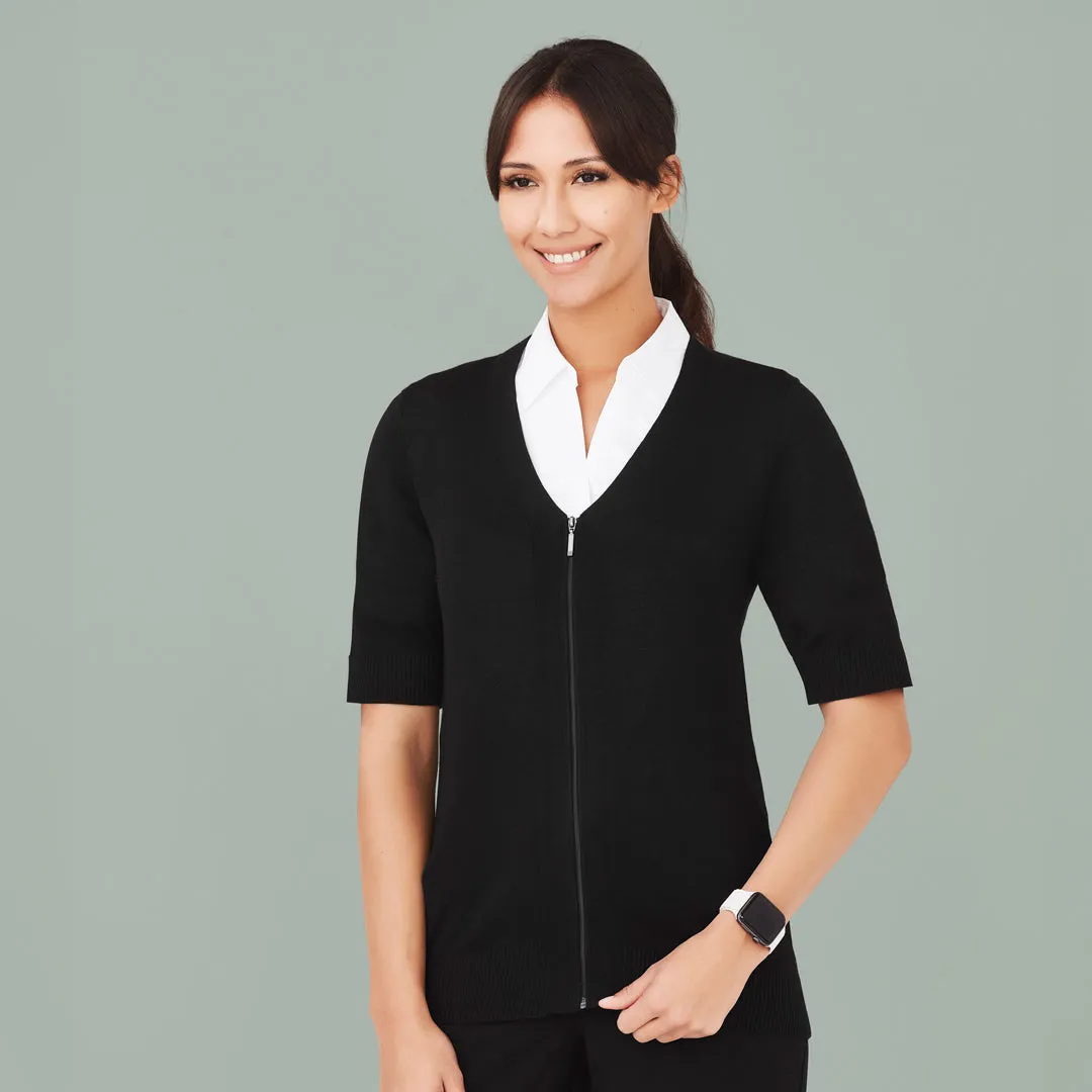 The Zip Front Cardigan | Short Sleeve | Ladies