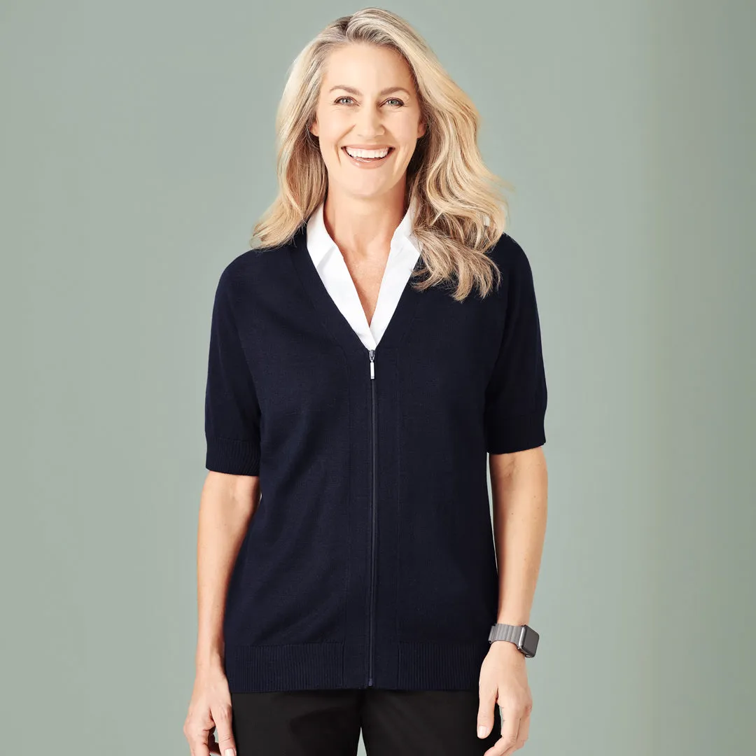 The Zip Front Cardigan | Short Sleeve | Ladies