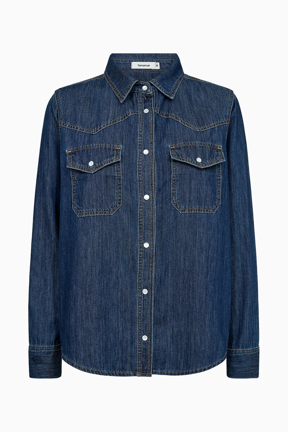 TMRW-Cate Shirt Wash Mid Dark Blue