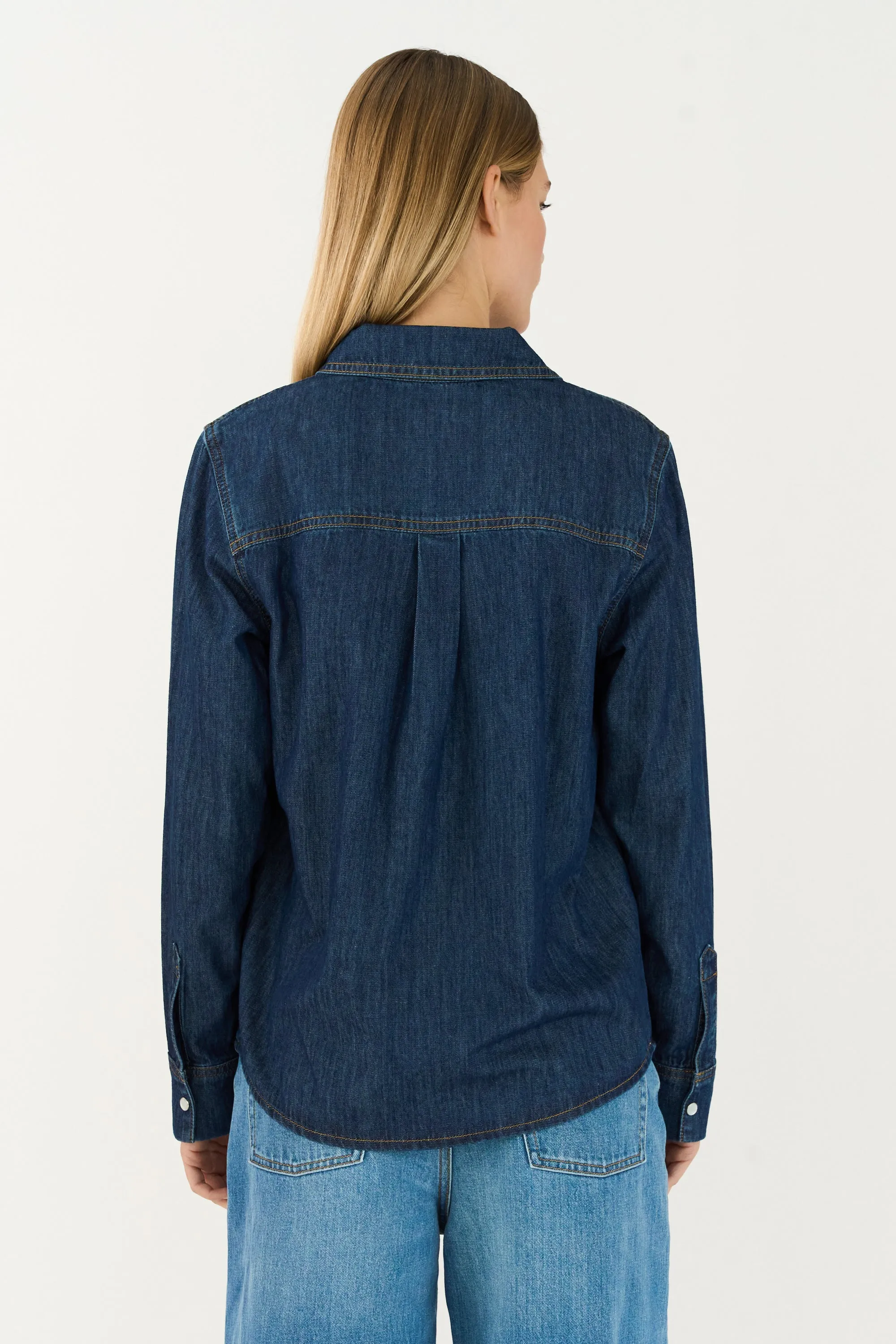 TMRW-Cate Shirt Wash Mid Dark Blue