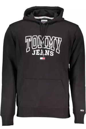 Tommy Hilfiger Sleek Hooded Cotton Sweatshirt in Black