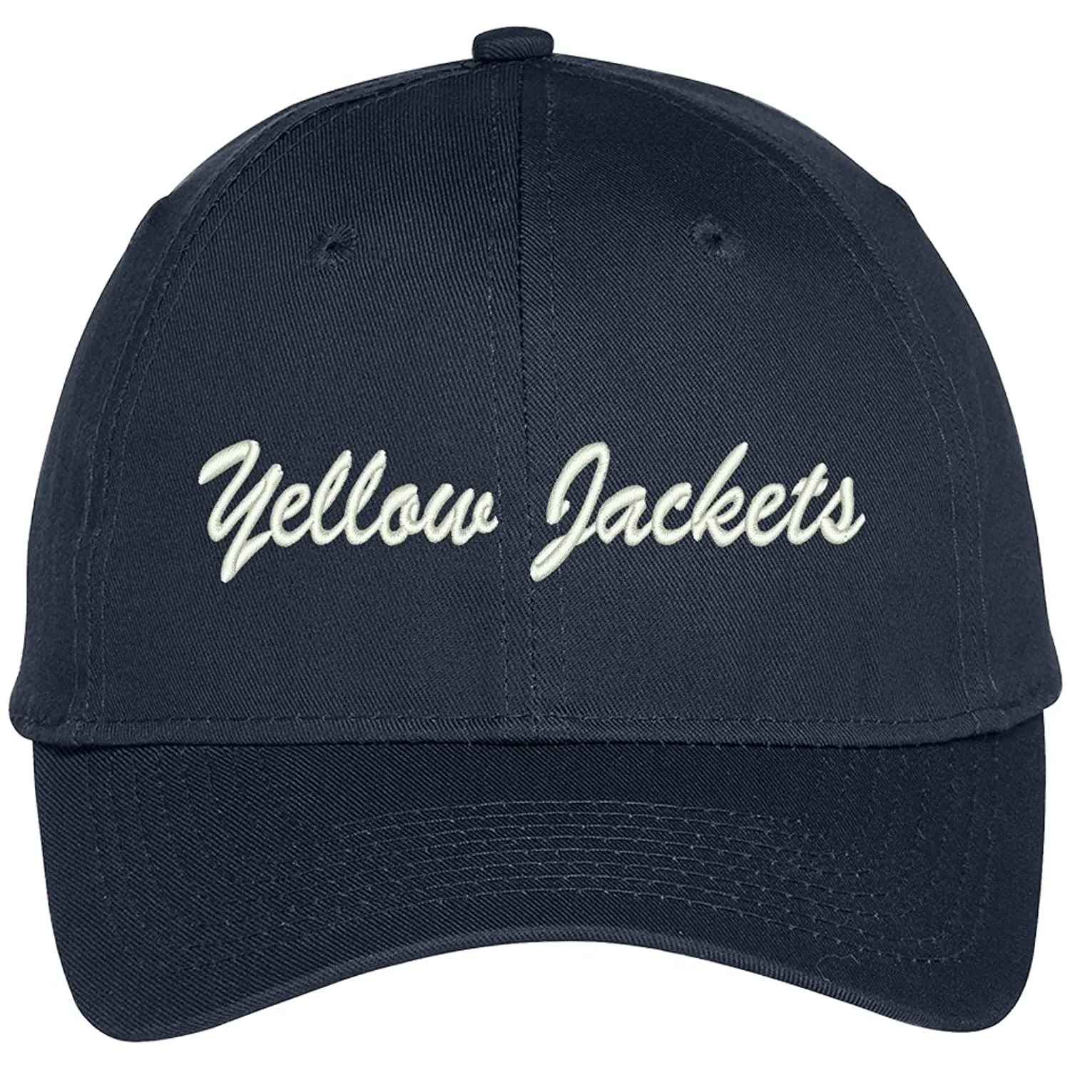 Trendy Apparel Shop Yellow Jackets Embroidered Team Nickname Mascot Cap