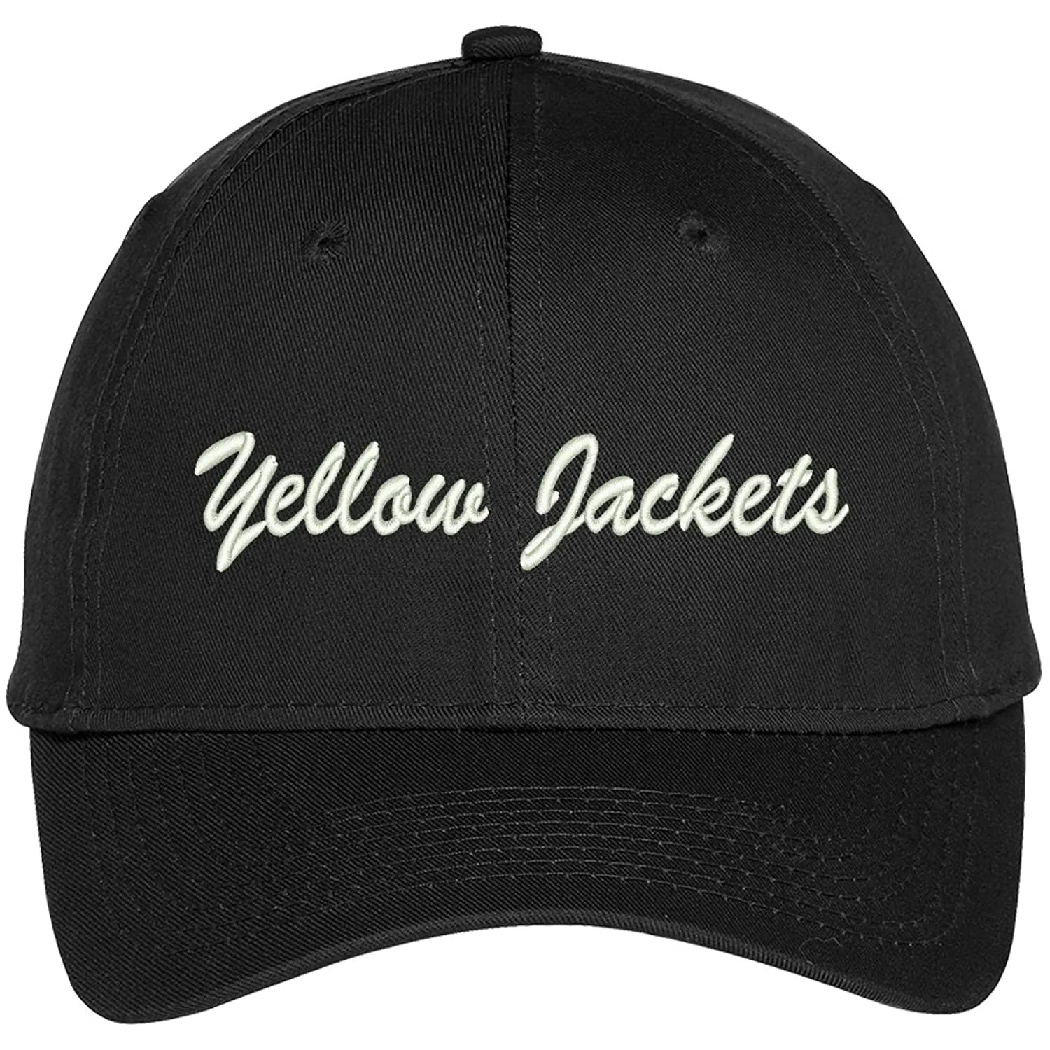 Trendy Apparel Shop Yellow Jackets Embroidered Team Nickname Mascot Cap