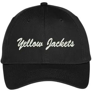 Trendy Apparel Shop Yellow Jackets Embroidered Team Nickname Mascot Cap