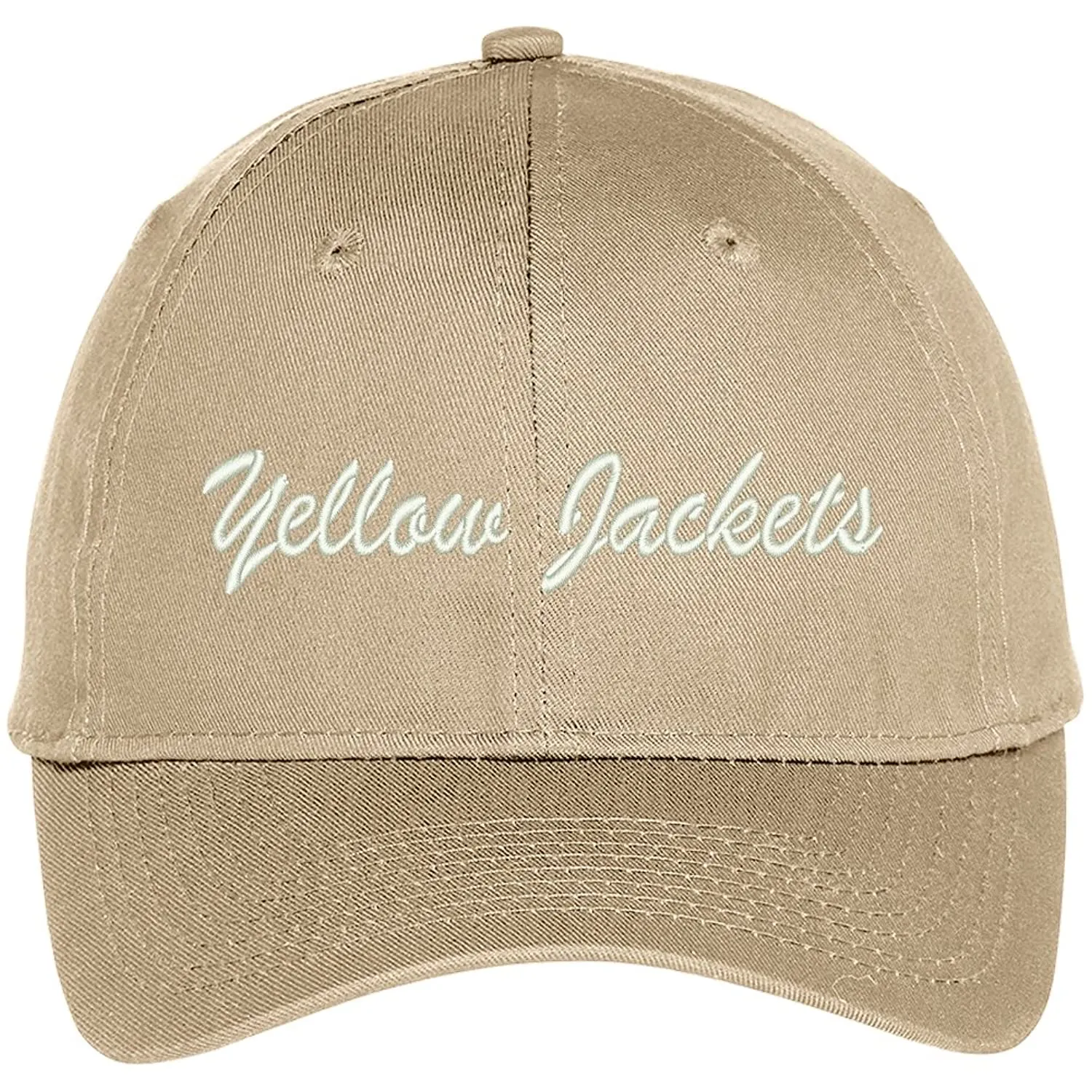 Trendy Apparel Shop Yellow Jackets Embroidered Team Nickname Mascot Cap