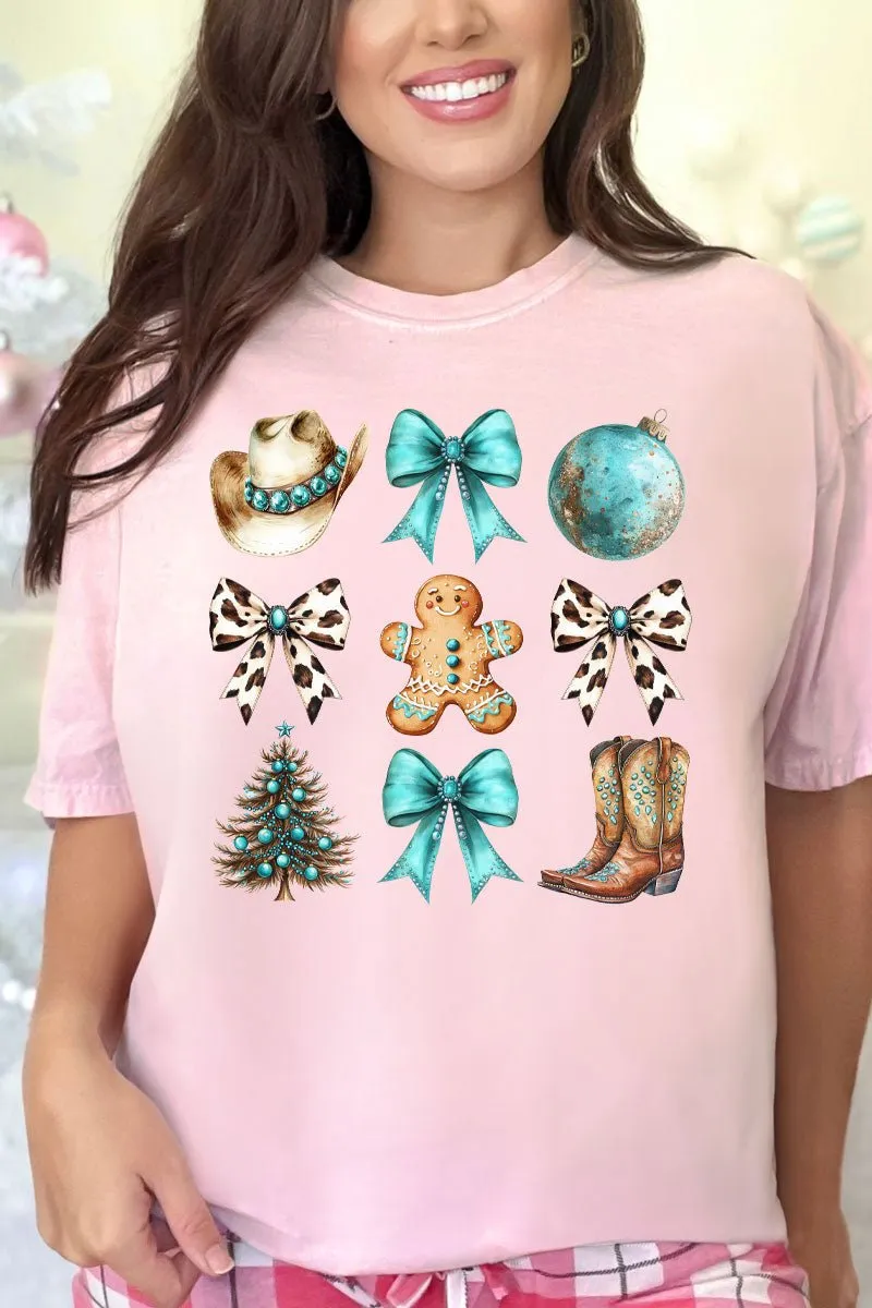 Turquoise Country Christmas Comfort Colors Adult Ring-Spun Cotton Tee