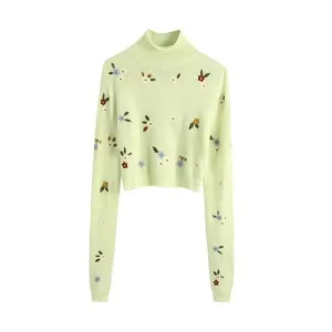 TURTLE EMBROIDERY ELEGANT SWEATER