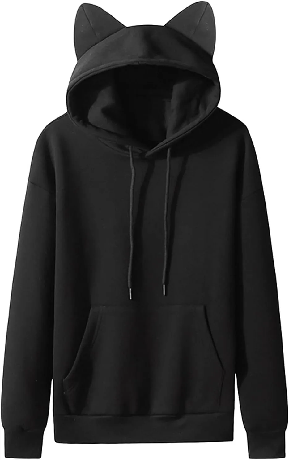 Unisex Hoodies Cat Ear Hooded Sweater Coats Long Sleeve Hoodies Sweatshirt Blouse Pullover Outwear for Women Men