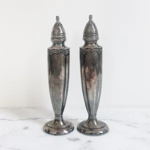 Vintage Deco Long Silverplated Shakers (Pair)