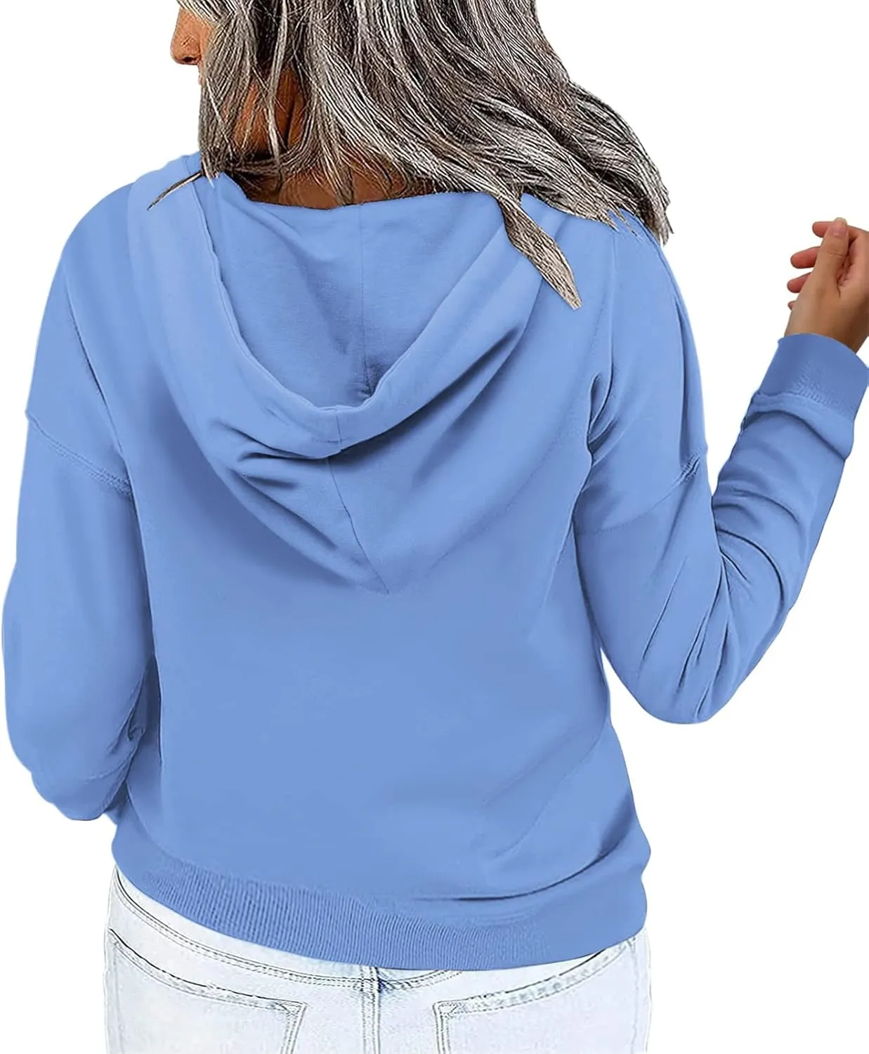 VISLILY Women's-Plus-Size-Hoodies Quarter Zip-Up Hooded Sweatshirts Lightweight Long Sleeve Pullover Tops with Pocket 1X-4X