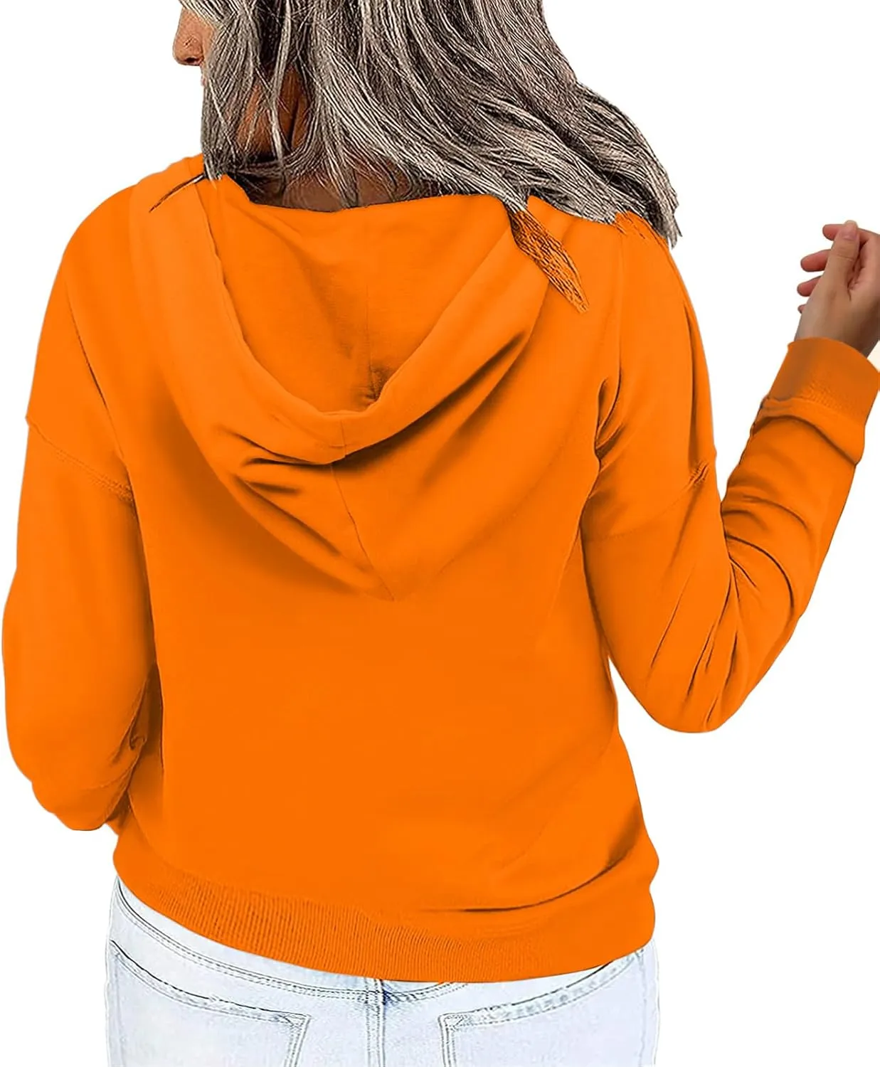 VISLILY Women's-Plus-Size-Hoodies Quarter Zip-Up Hooded Sweatshirts Lightweight Long Sleeve Pullover Tops with Pocket 1X-4X