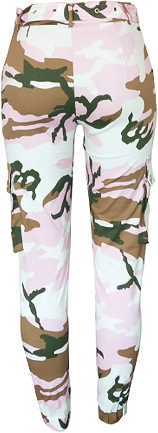 Voghtic Army Camo Cargo Pants - High Waisted Women's Camouflage Job Fatigue Pants