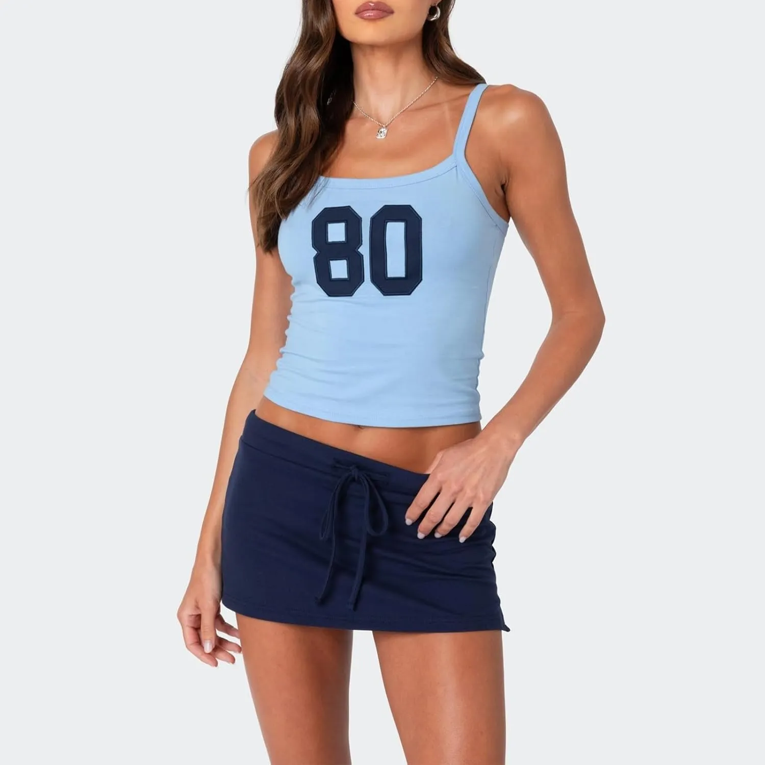 Women Casual Drawstring Mini Skirt Tie Waist Athletic Short Skirt Fitted Stretchy Side Slit Mini Sweat Skorts