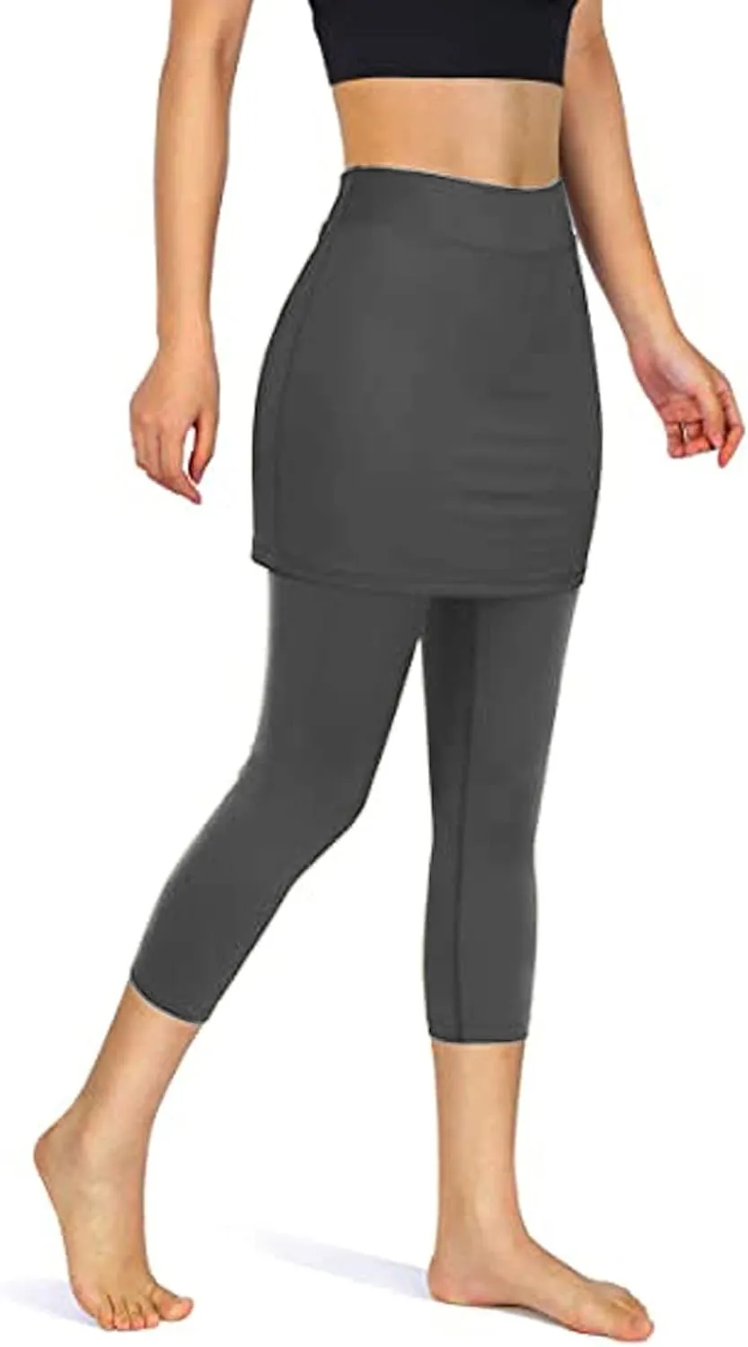 Women Sports Legging Skirts 2025 Trendy Beach Playing Tennis Yoga Sweatpant High Waisted Elastic Slim Fit Casual Pant