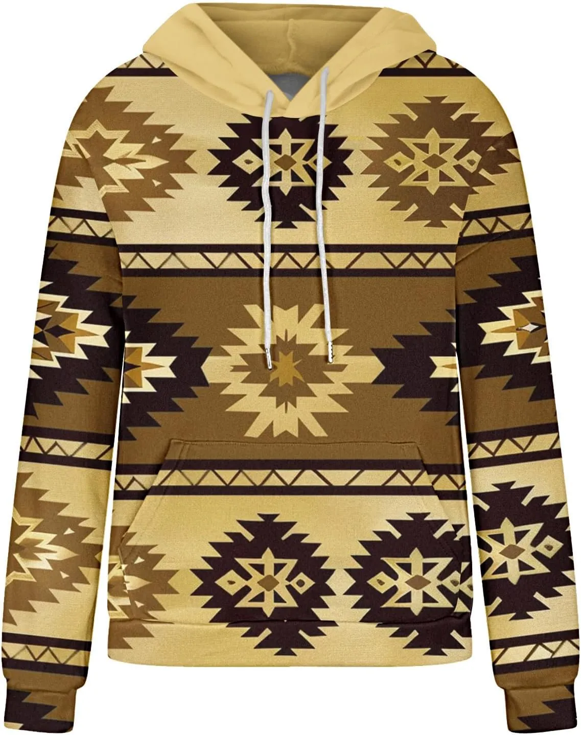 Women Western Ethic Hoodie Aztec Style Print Graphic Sweatshirts Pullover Hooded Pullover Tops Shirts Vintage Clothing