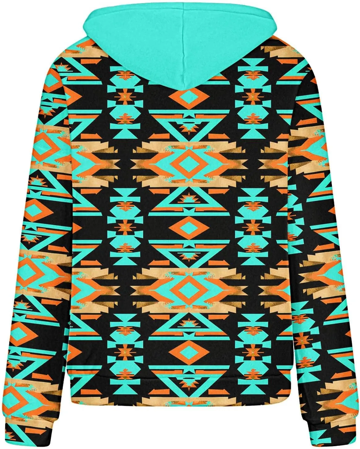 Women Western Ethic Hoodie Aztec Style Print Graphic Sweatshirts Pullover Hooded Pullover Tops Shirts Vintage Clothing