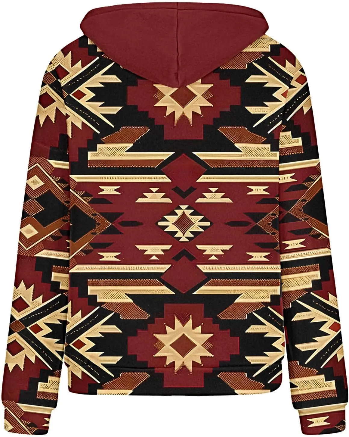 Women Western Ethic Hoodie Aztec Style Print Graphic Sweatshirts Pullover Hooded Pullover Tops Shirts Vintage Clothing
