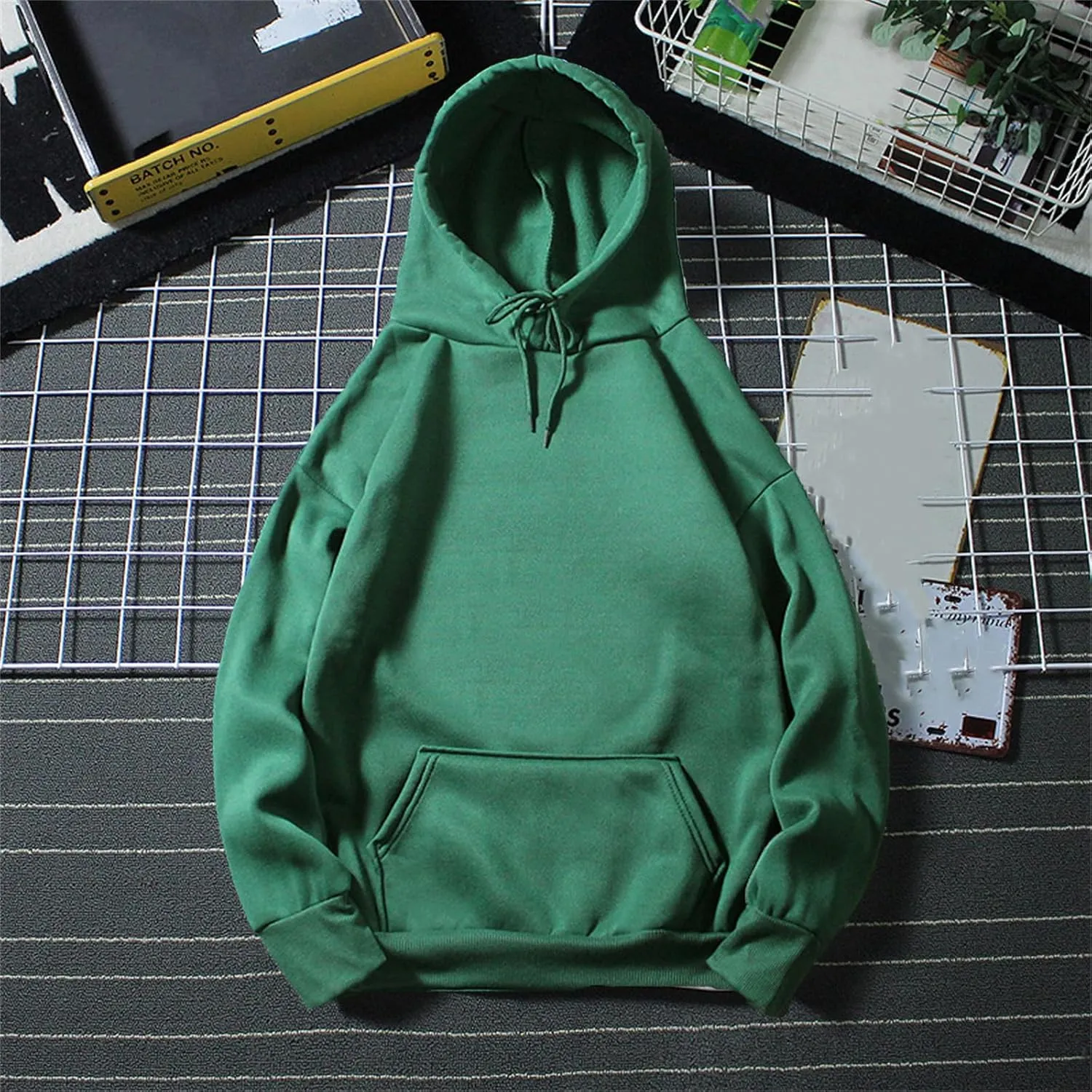 Women's Casual Hoodie Sweatshirts Long Sleeve Loose Pullover Tops Drawstring Solid Lightweight Blouses with Pockets