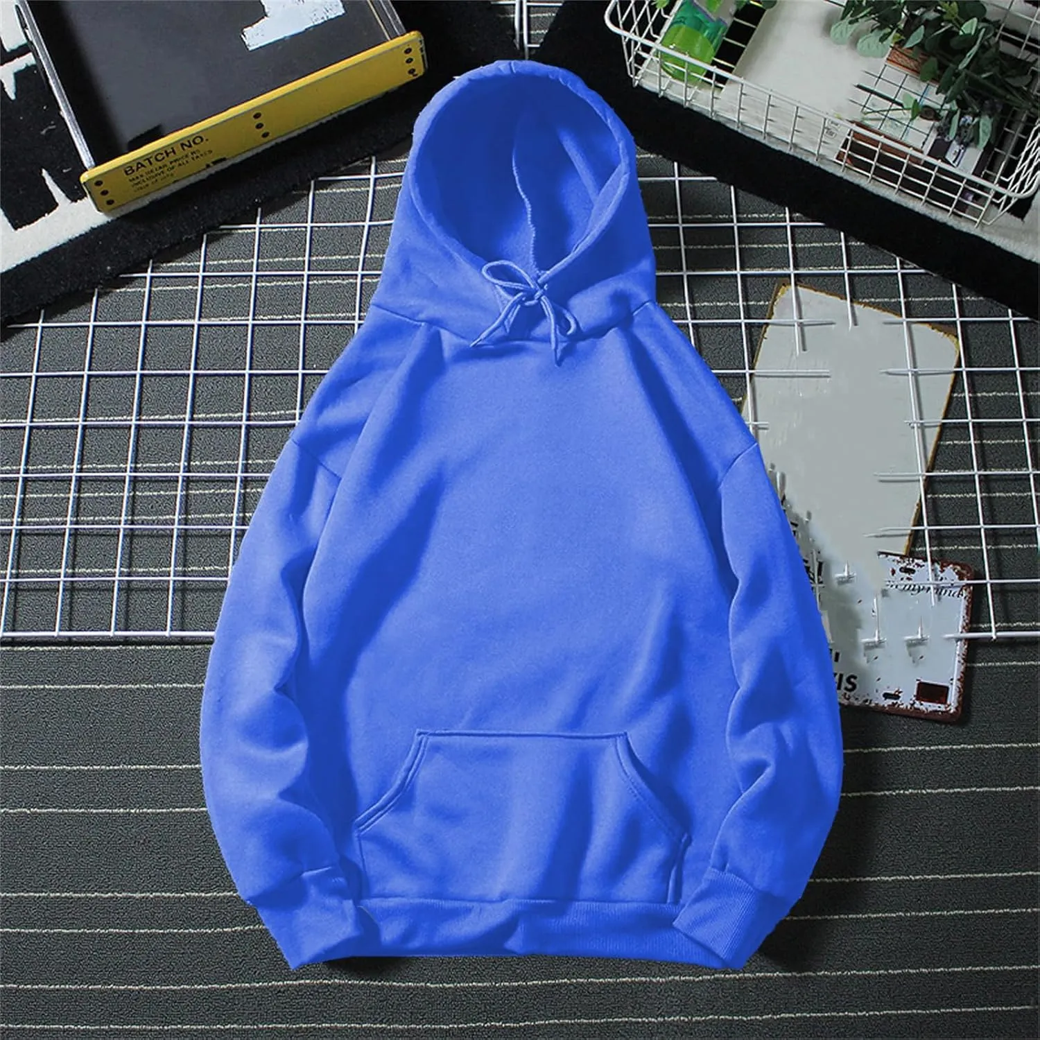Women's Casual Hoodie Sweatshirts Long Sleeve Loose Pullover Tops Drawstring Solid Lightweight Blouses with Pockets