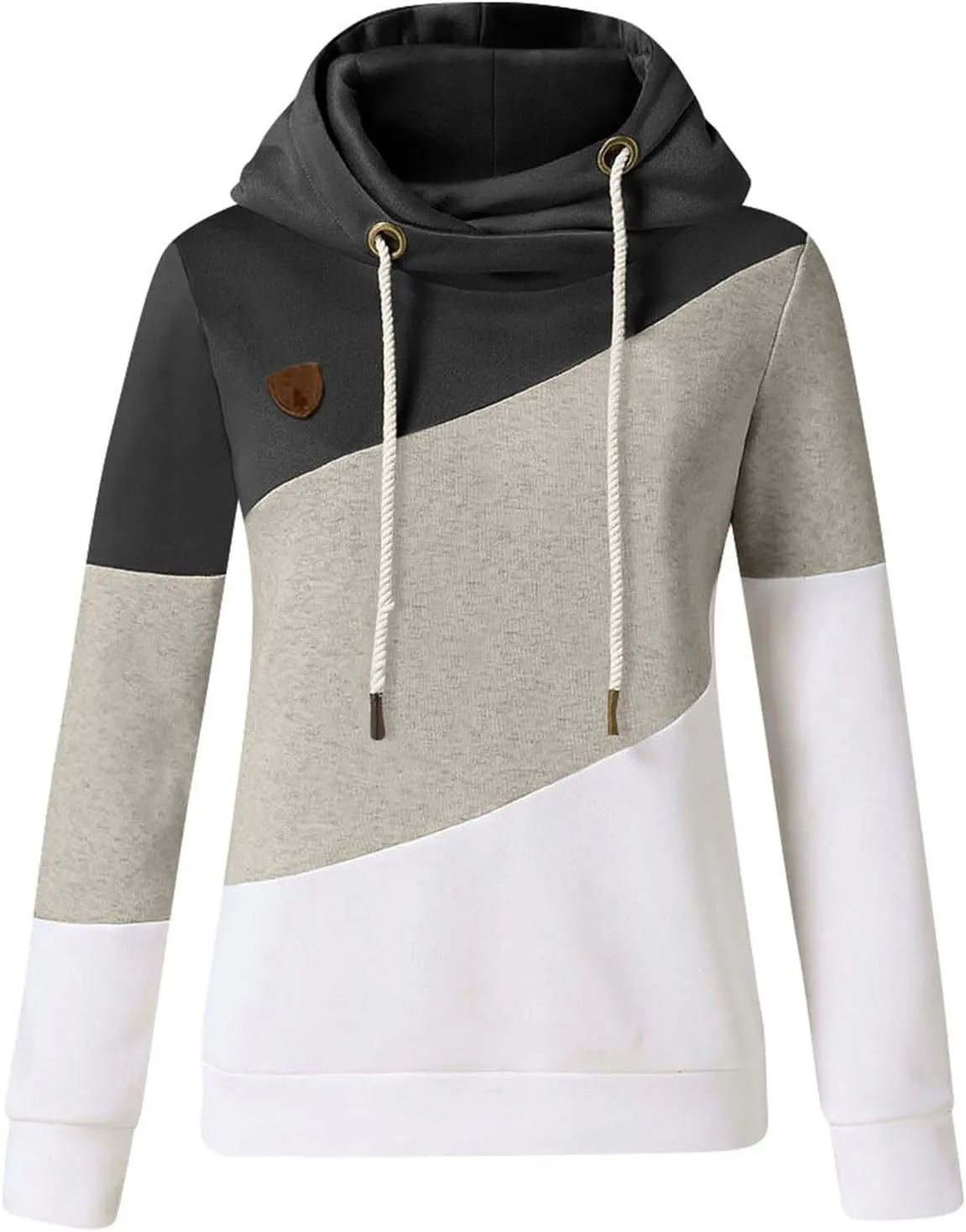 Womens Casual Hoodies Long Sleeve Solid Lightweight Tops Loose Sweatshirt Oversized Pullover Outfit with Pocket