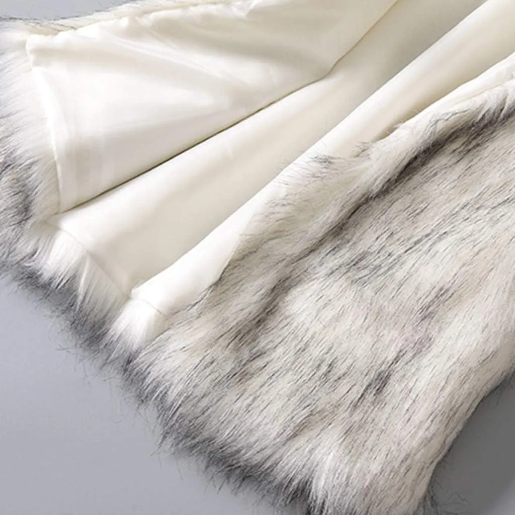 Womens Faux Fur Vests Fall Winter Sleeveless Casual Loose Coats Fuzzy Fleece Lapel Collar Jackets Windproof Outerwear