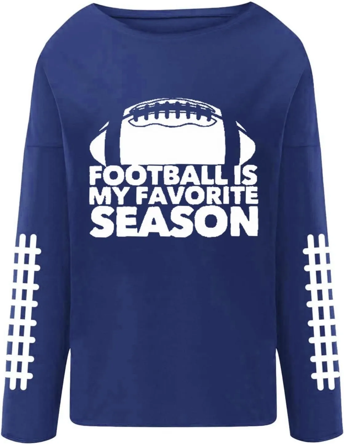 Women's Football Game Day Sweatshirt Funny Letter Print Crewneck Drop Shoulder Pullover Swseatshirt Loose Sports Tops