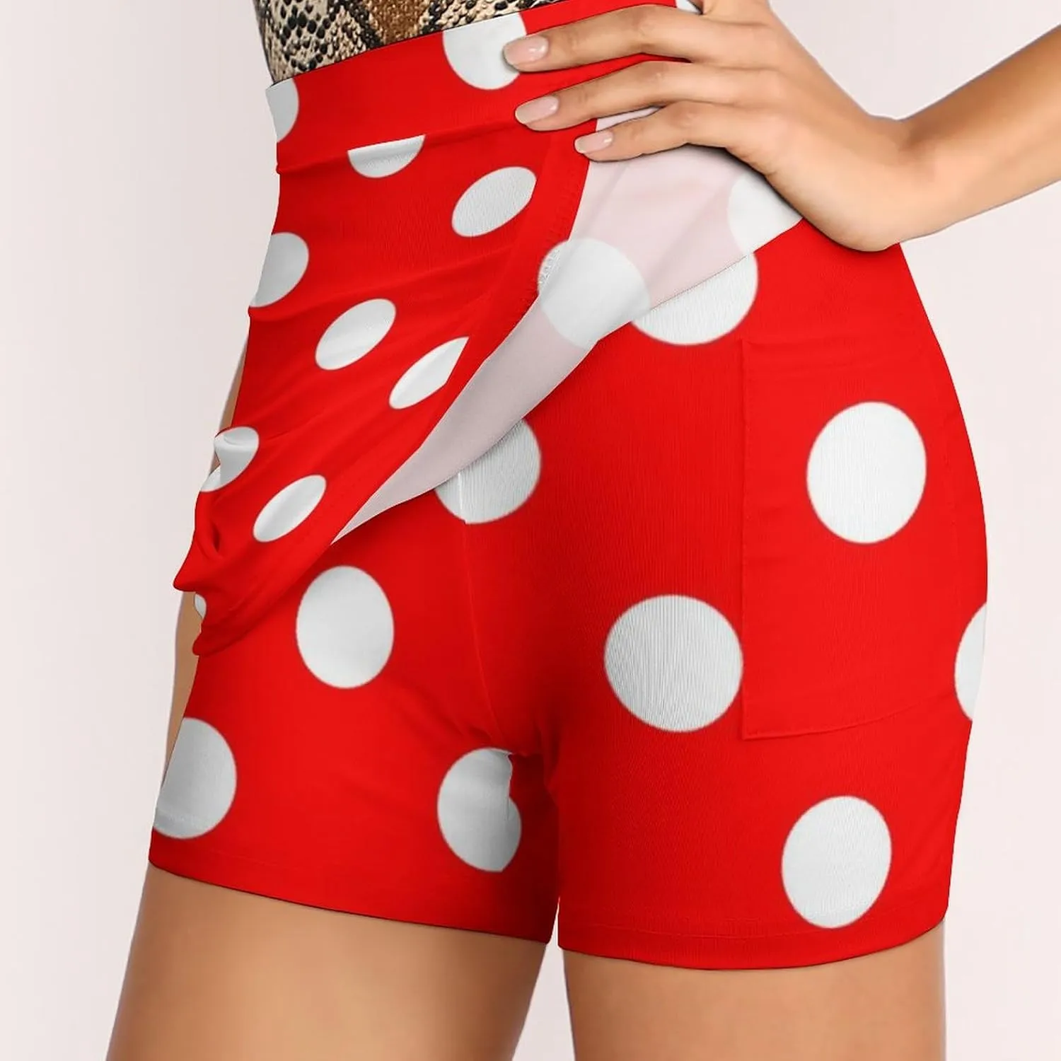 Women's High Waist A-line Short Trouser Skirt Casual Light Proof Trouser Skirt with Pocket S-3XL