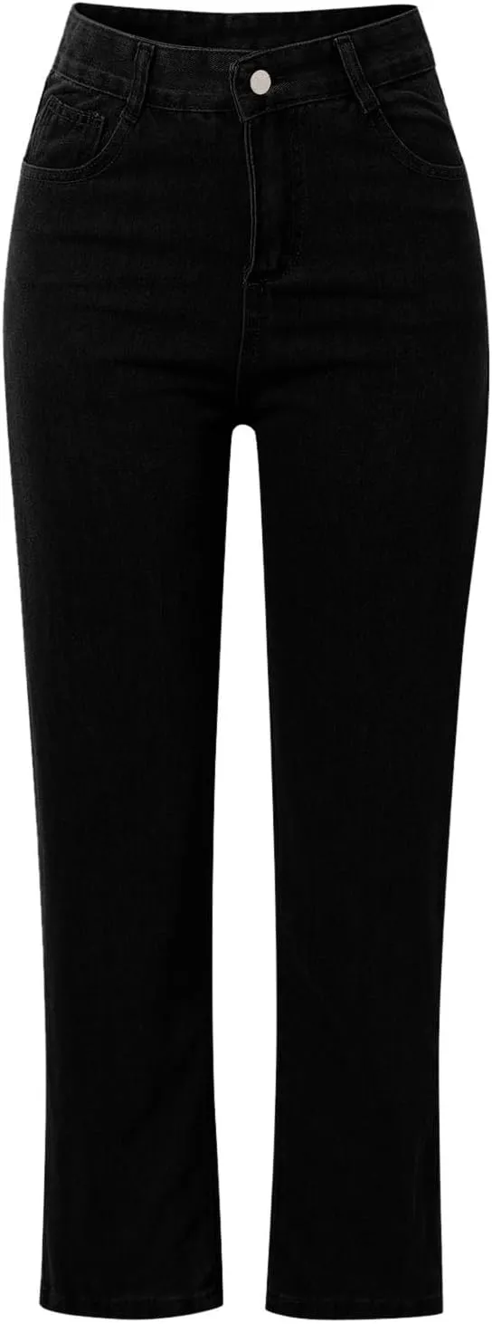 Women's High Waisted Straight Leg Jeans Trendy 2025 Casual Soft Loose Boyfriend Denim Pants with Pockets