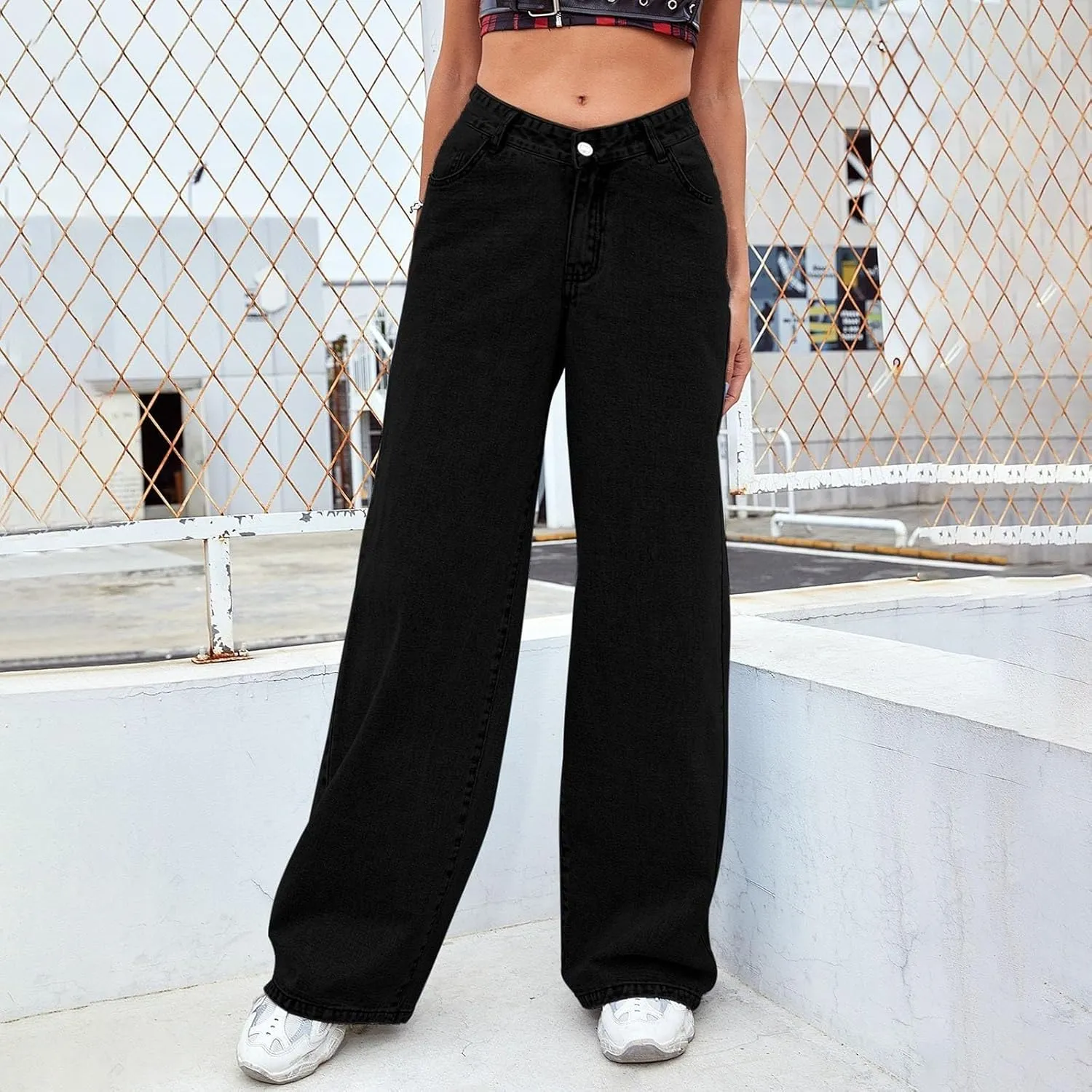 Women's High Waisted Straight Leg Jeans Trendy 2025 Casual Soft Loose Boyfriend Denim Pants with Pockets