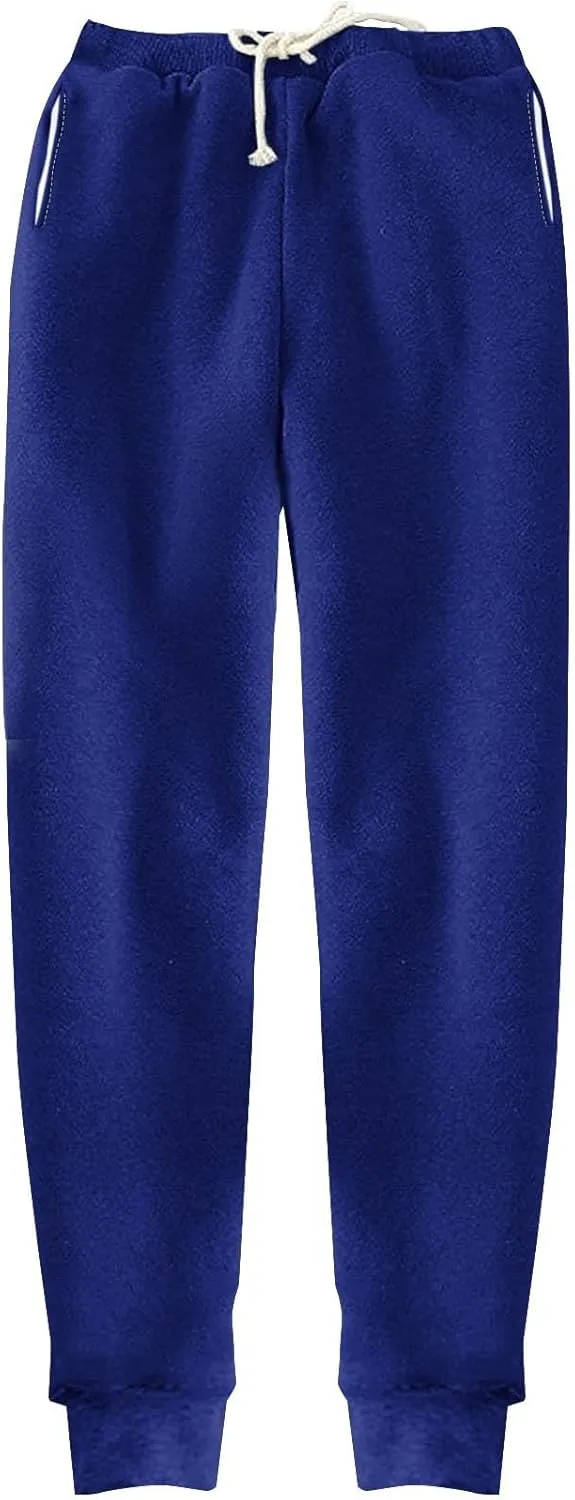 Womens High Waisted Sweatpants Trendy Straight Cuffed Leg Jogger Sport Pant Running Workout Drawstring Casual Trouser