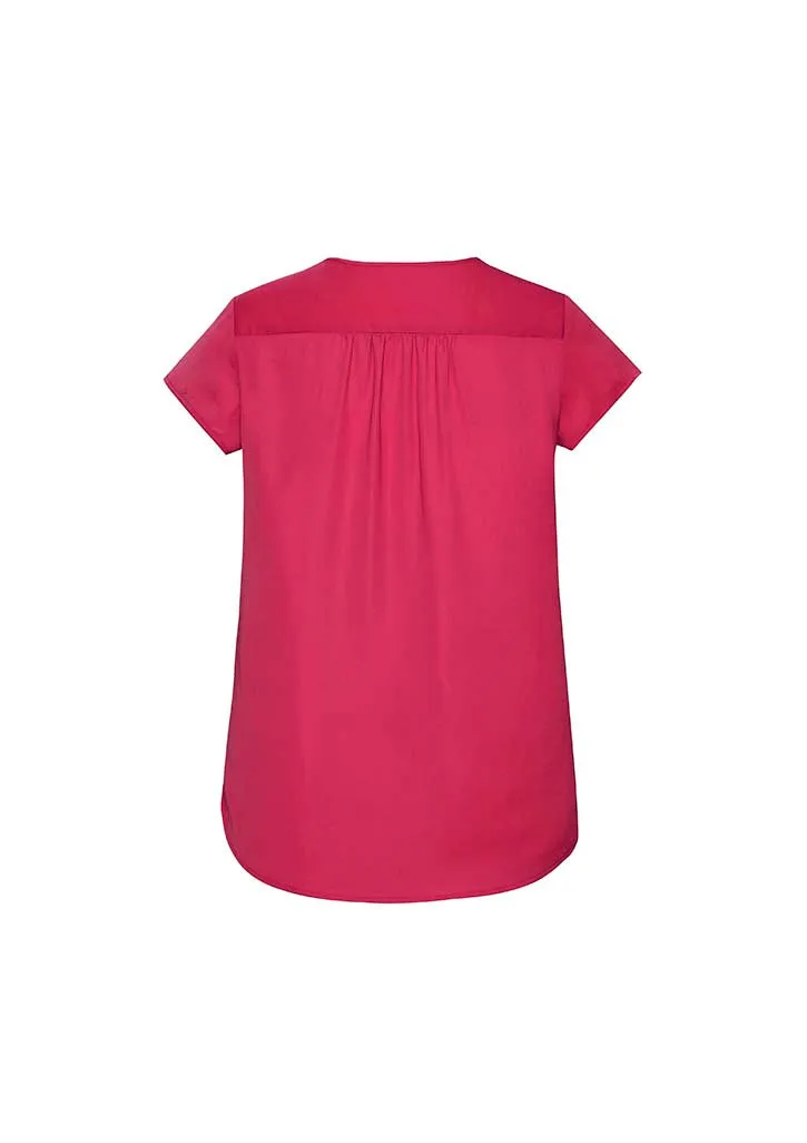 Womens Kayla V-neck Pleat Blouse - RB967LS