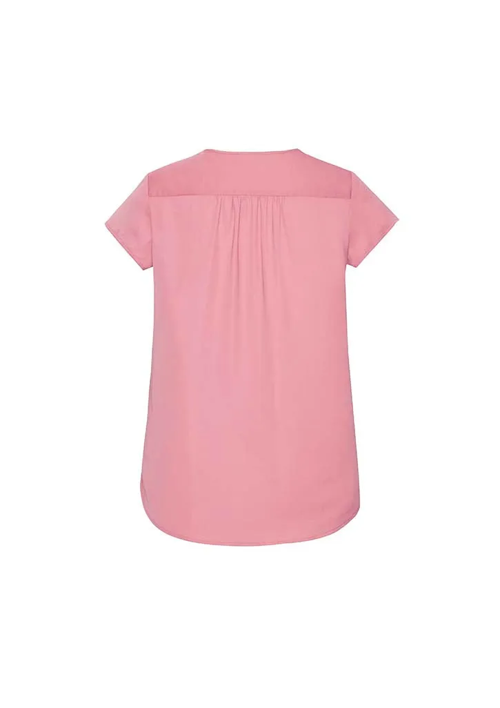 Womens Kayla V-neck Pleat Blouse - RB967LS