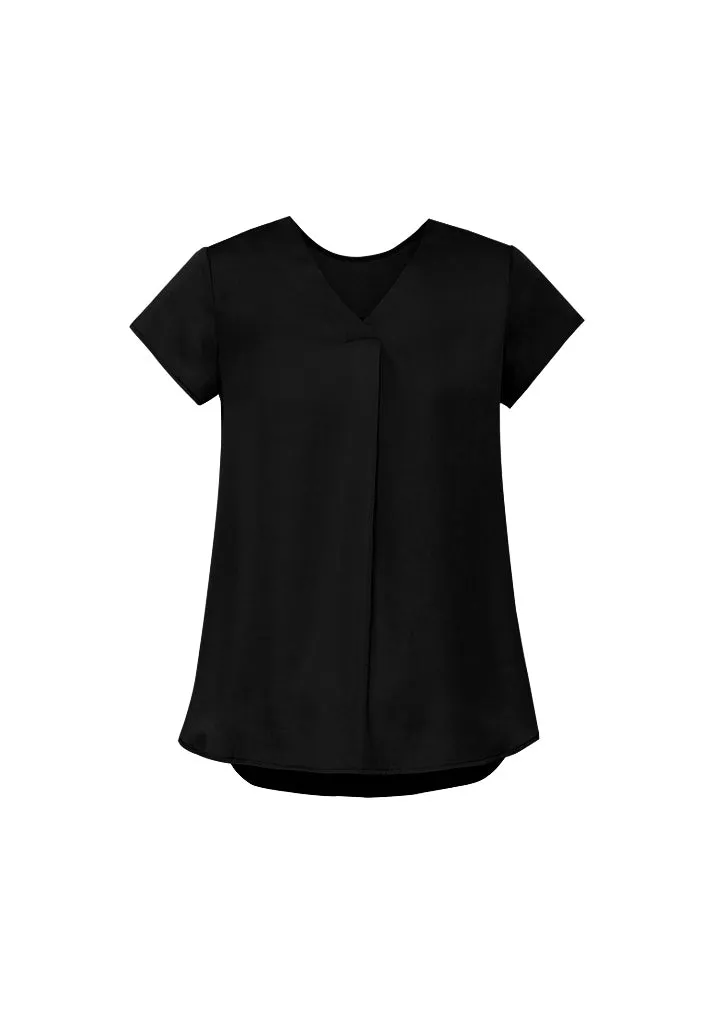 Womens Kayla V-neck Pleat Blouse - RB967LS
