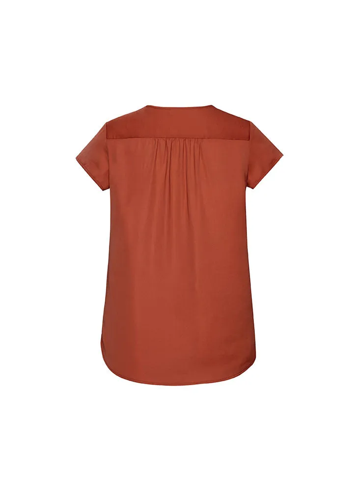 Womens Kayla V-neck Pleat Blouse - RB967LS