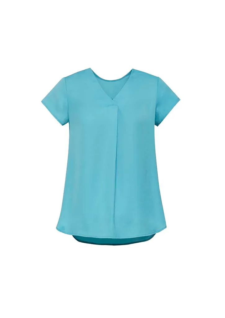 Womens Kayla V-neck Pleat Blouse - RB967LS