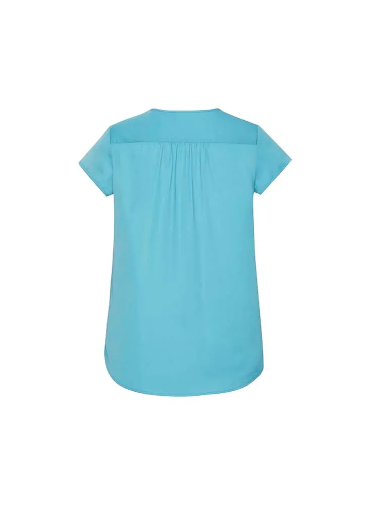 Womens Kayla V-neck Pleat Blouse - RB967LS