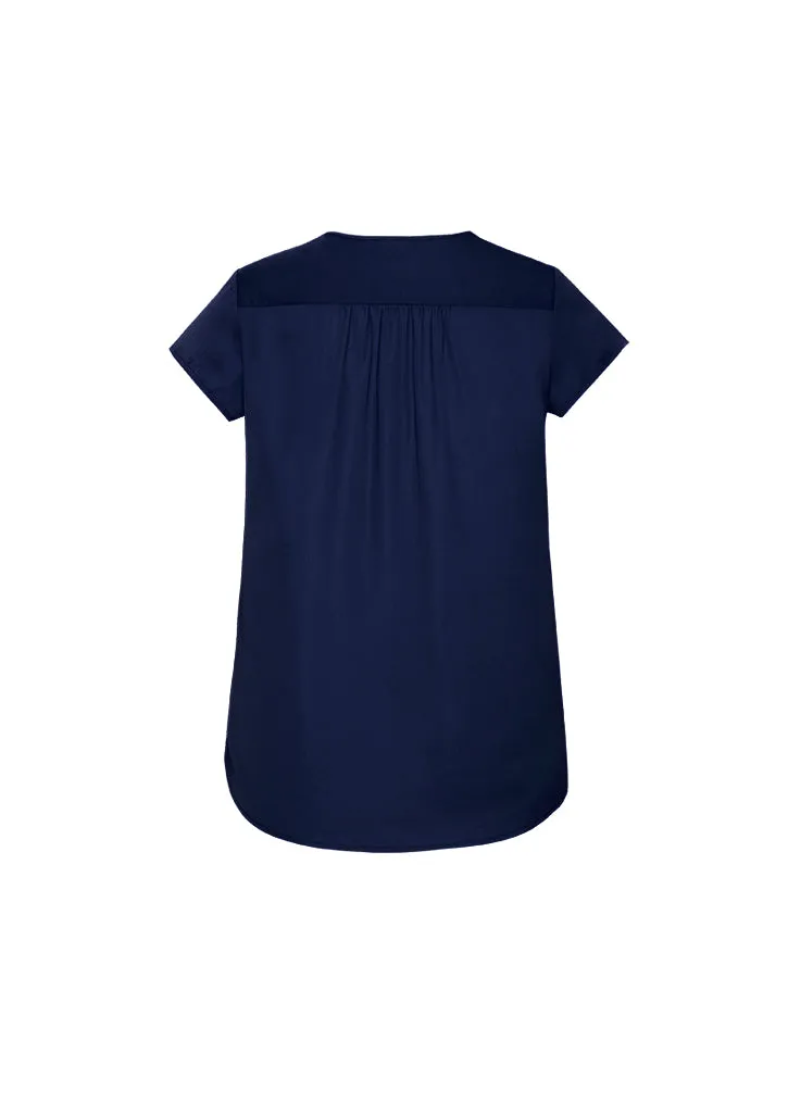 Womens Kayla V-neck Pleat Blouse - RB967LS