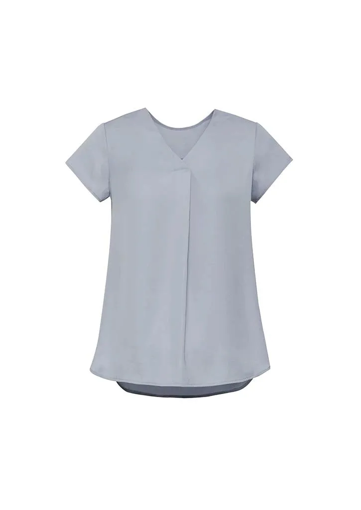 Womens Kayla V-neck Pleat Blouse - RB967LS