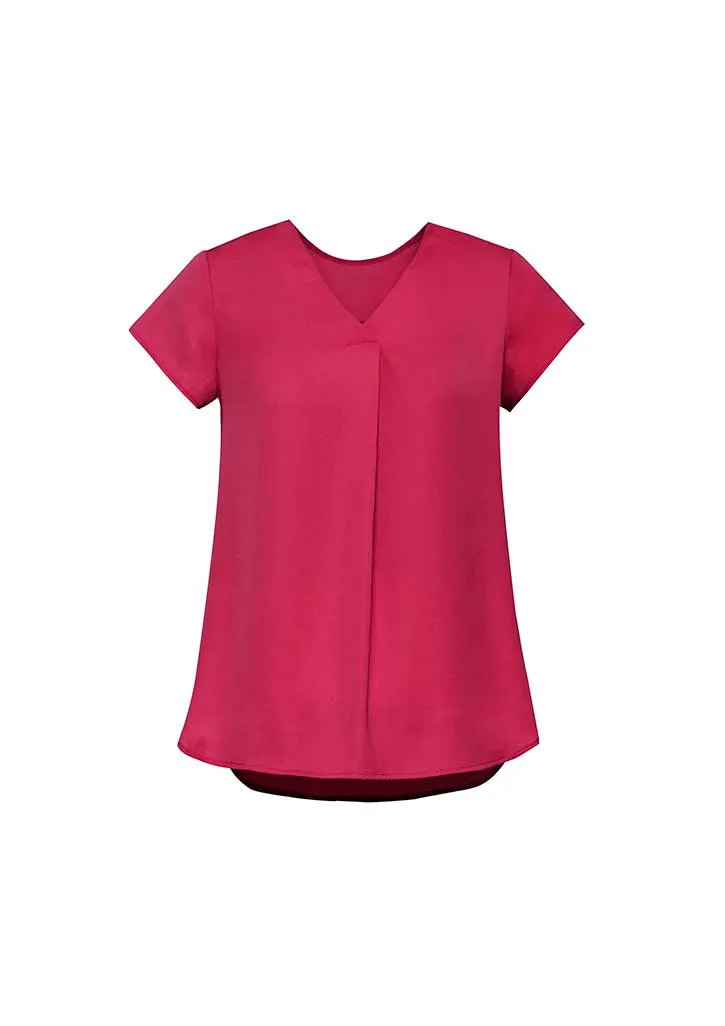 Womens Kayla V-neck Pleat Blouse - RB967LS