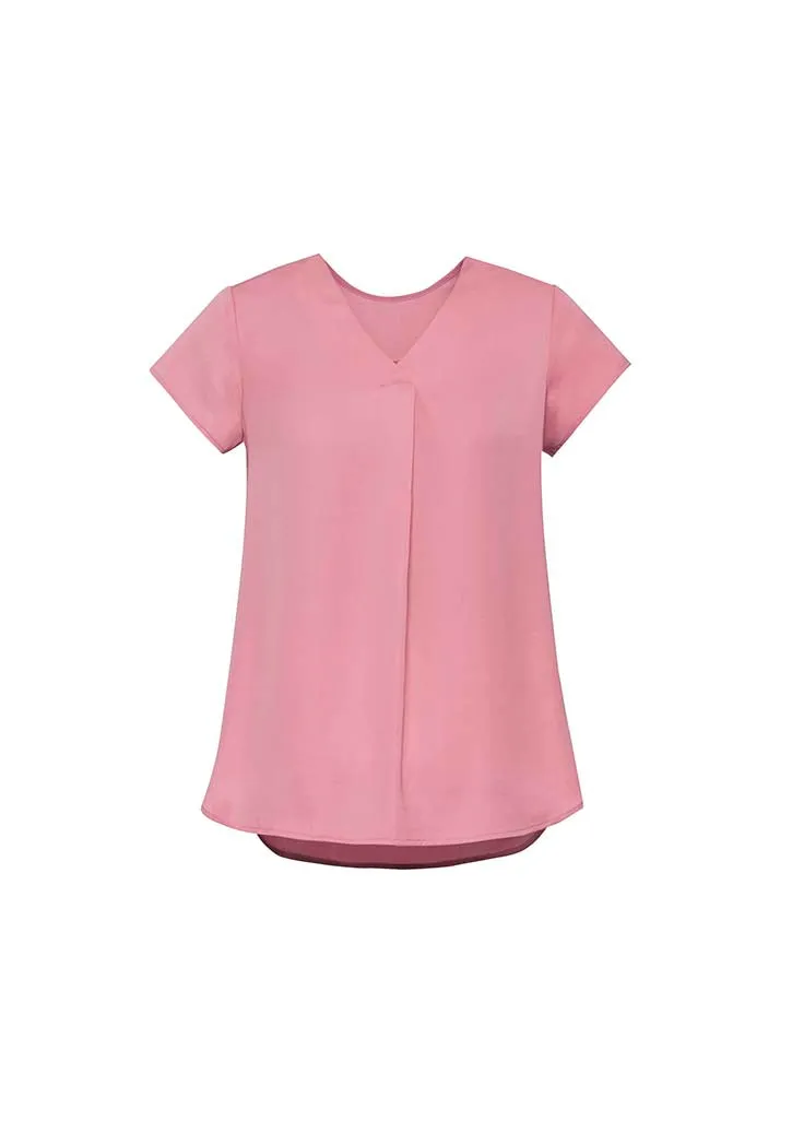 Womens Kayla V-neck Pleat Blouse - RB967LS
